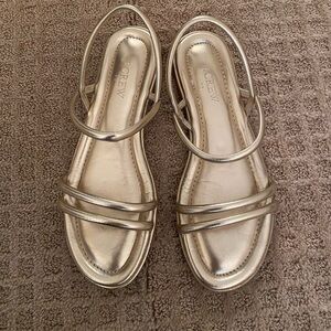 J crew factory gold flat sandals